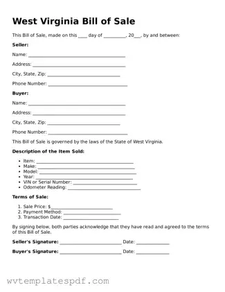 Attorney-Verified West Virginia Bill of Sale Template