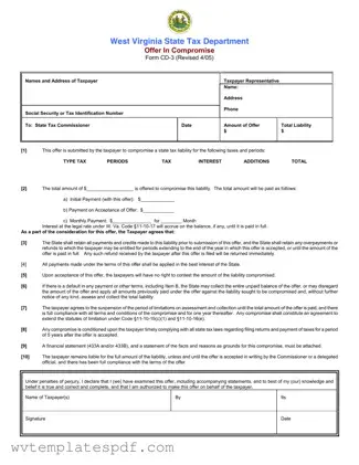 Fill a Valid West Virginia Cd 3 Form