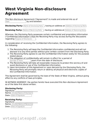 Attorney-Verified West Virginia Non-disclosure Agreement Template