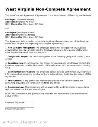Attorney-Verified West Virginia Non-compete Agreement Template
