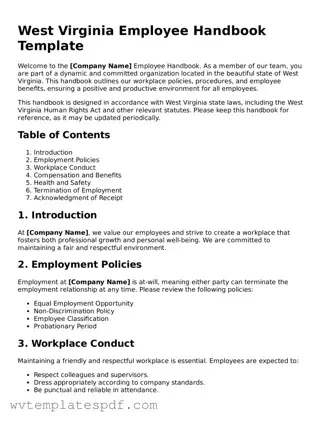 Attorney-Verified West Virginia Employee Handbook Template