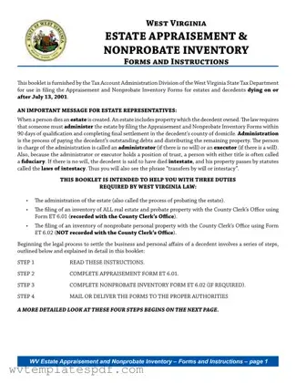 Fill a Valid West Virginia Estate Form