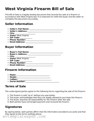 Attorney-Verified West Virginia Firearm Bill of Sale Template