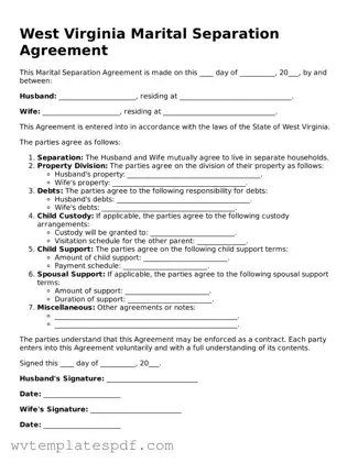 Attorney-Verified West Virginia Marital Separation Agreement Template