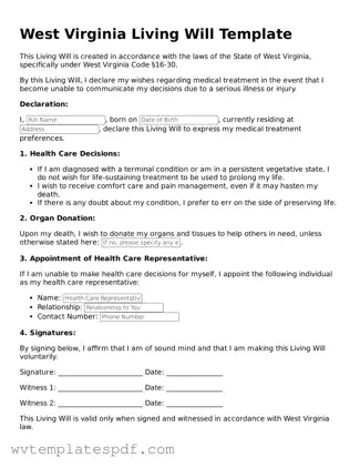 Attorney-Verified West Virginia Living Will Template