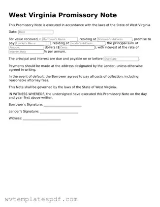 Attorney-Verified West Virginia Promissory Note Template