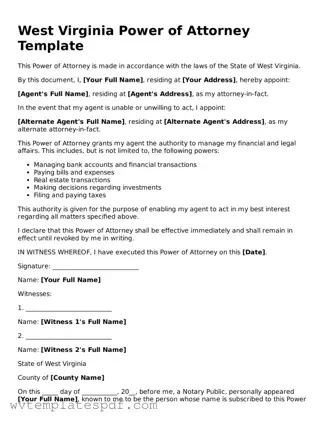 Attorney-Verified West Virginia Power of Attorney Template