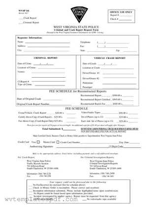Fill a Valid West Virginia Police Report Form
