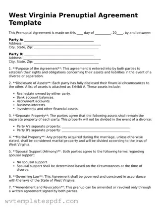 Attorney-Verified West Virginia Prenuptial Agreement Template