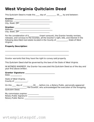 Attorney-Verified West Virginia Quitclaim Deed Template